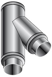 Dubbelwandig rookgas T-stuk 45°, Isoleco DP 25, Ø130mm
